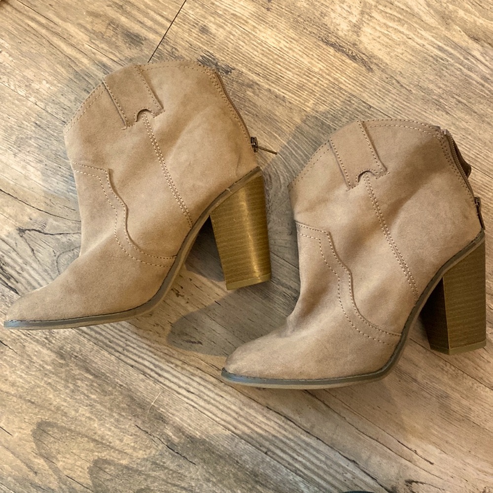 Tan Merona high heel boots. Worn twice!